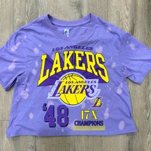 LA Lakers Purple Cropped Women’s T-Shirt